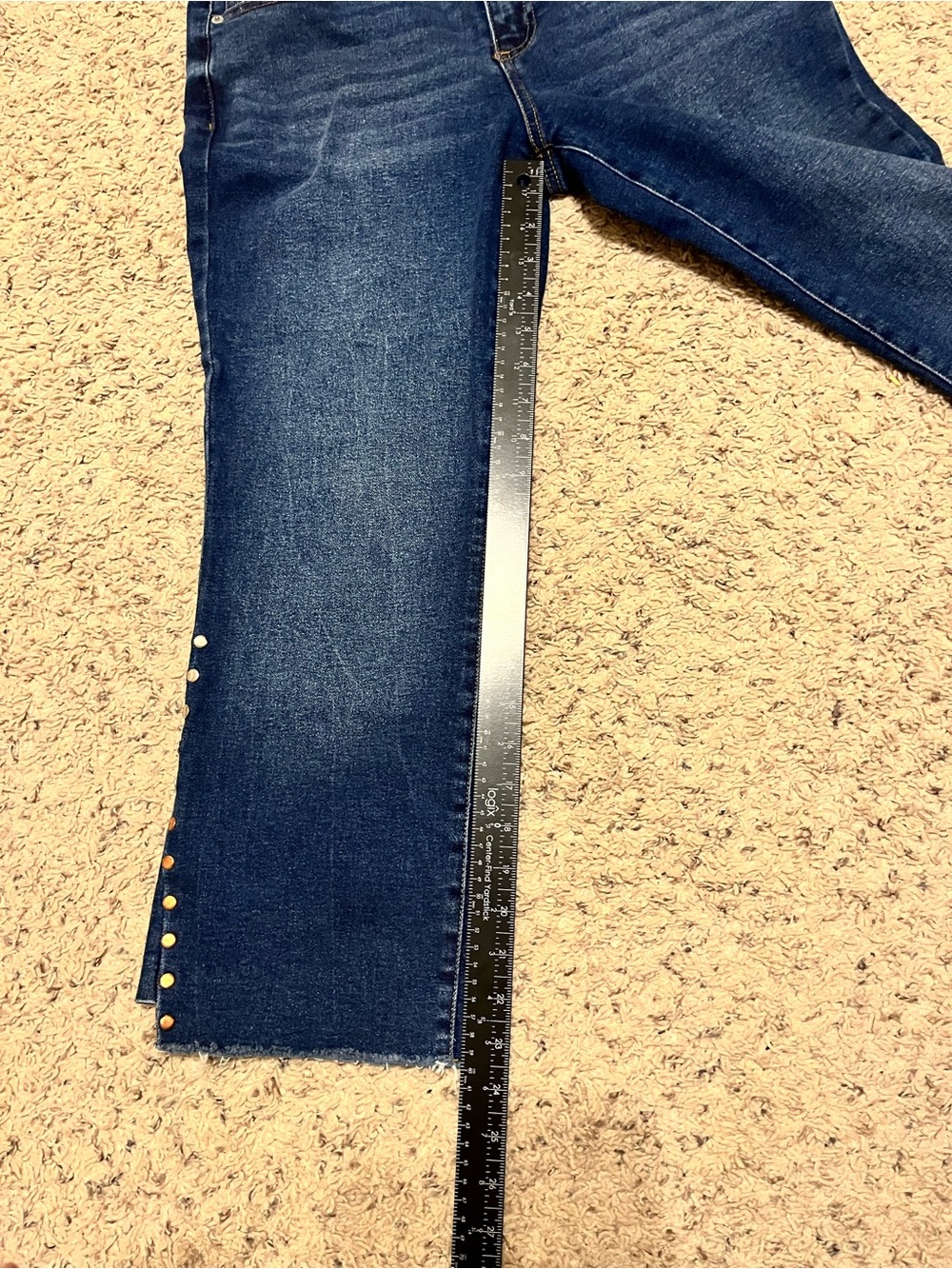 Cato Dark Blue Flare Jeans with Side Stud Accents - Picture 9 of 11